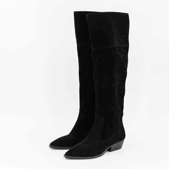 Marc Fisher Womens Oshi Black Suede Knee High Boot - Picture 1 of 7